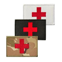 Remendo do bordado do relevo médico, mini emblema da cruz vermelha, laço do gancho, etiqueta do pvc, remendo reflexivo do IR, emblema da moral dos primeiros socorros, atacado - Image 3