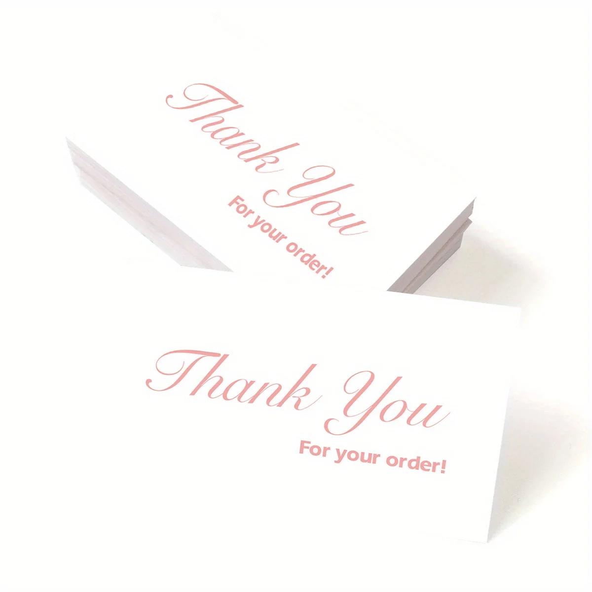Obrigado cartão para pequenas empresas, cartões de papel para decoração, feito à mão com amor, presente para festa de casamento, 50PCs - Image 1