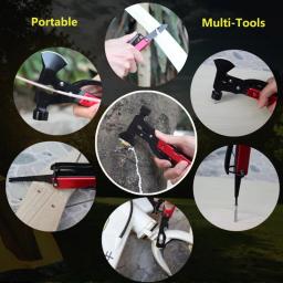 Multifuncional Pequeno Machado Martelo para Camping, Ferramenta Combinada Portátil, Home Emergency Repair, Abridor de Garrafas, Chave, Serra, Exterior - Image 6