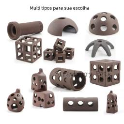 Decoração De Aquário De Cerâmica, abrigo De Camarão De Peixe, cerâmica Escorpião Casa, Canister Simulação De Pedra, grande Decoração Do Tanque De Peixes - Image 1
