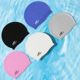 Boné de natação impermeável de silicone para homens e mulheres, cabelo comprido, chapéu elástico de mergulho para adultos e crianças, novo - Image 1