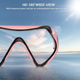Anti-Fog Diving Snorkeling Mask Set para crianças, máscara de natação, snorkel grátis, óculos de natação com tampa do nariz, moldura grande - Image 3