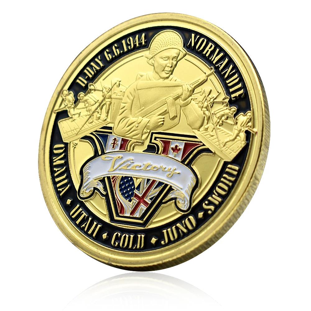 Normandy Landings Challenge Coin, Medalha Comemorativa, Grandes Eventos Históricos, Ornamento de Metal Desktop, Presente do Festival, 19ud6.6 - Image 1