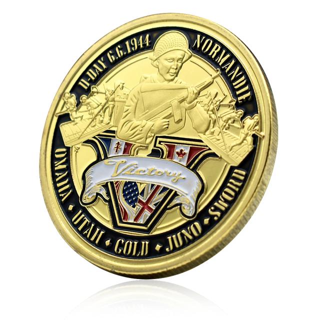 Deslumbrante Medalha Comemorativa do Desembarque da Normandia – Coin Challenge para Celebrar Eventos Históricos, Ideal como Ornamento de Mesa ou Presente Especial