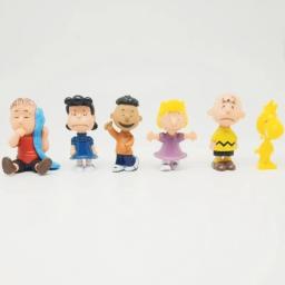 12 pçs snoopy modelo de desenho animado figuras de anime q brinquedos figural anime mercadoria bonecas decoração de carro crianças aniversário presentes de natal - Image 4
