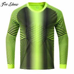 Soccer Goalkeeper Tops para crianças, treinamento de futebol, uniforme de partida, camisa goleiro, manga longa, secagem rápida, esponja acolchoada, camiseta, meninos - Image 1