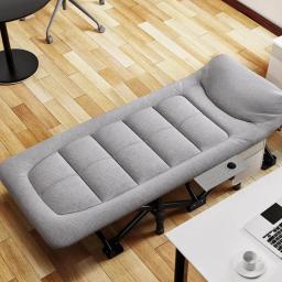 Portátil dobrável Camping Cot com travesseiro e almofada, leve tenda cama com saco de transporte, ideal para crianças e dormir ao ar livre - Image 1