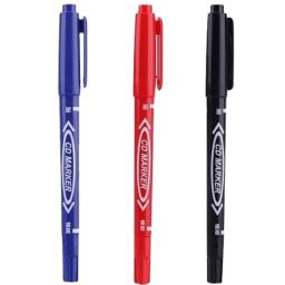 10 pçs/set ponta dupla arte preto azul tinta caneta marcador de tinta permanente para plástico madeira pedra metal vidro rabiscar marcação graffiti - Image 6