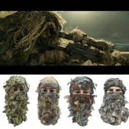 Máscara de camuflagem 3D para treinamento de caça ao ar livre, folha, paintball, pombo, madeiras, tiro, boné - Image 6