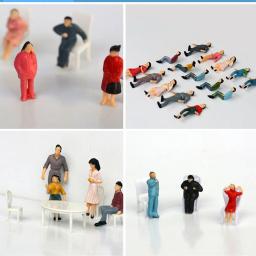 50/100 pces multi postura modelo de construção pessoas figuras passageiros trem cenário 1:87/1:100/1:150/1:200 escala cor mista - Image 3