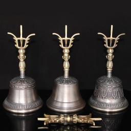 Nepal meditação budista sino de bronze artesanal tibetano sinos sinos da mão do vintage instrumento música yoga meditação ornamentos - Image 2