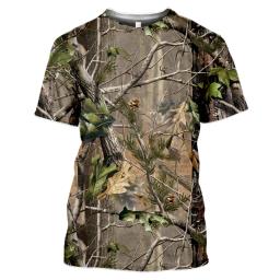 Camuflagem de caça para homens camiseta com decote em O, manga curta, tops grandes, roupas casuais, moda verão, novo, quente - Image 4