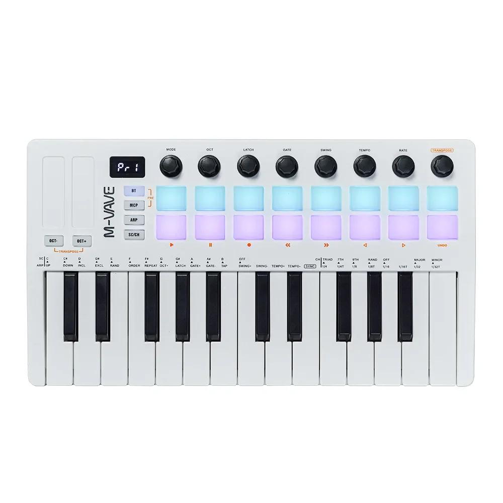 Mini Teclado Controlador MIDI Portátil, 25-Teclas, USB, Arranjador de Música, 8 RGB Backlit Pad, Arranjador, Instrumentos Musicais - Image 1