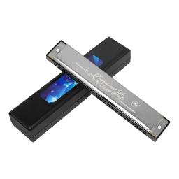 Harmonica Profissional com Caso Pano De Limpeza, C Tone, Iniciantes, ABS, Resina Grade, DO Mark, Instrumento De Música, 24 Buracos - Image 2