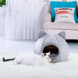 Pet Tent Cave Bed para gatos Cães pequenos Auto-aquecimento Cat Tent Bed Cat Hut Confortável Pet Sleeping Bed - Image 4
