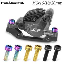Risco 4 peças m6x16/18/20mm parafusos fixos de freio a disco de bicicleta com arruela de titânio braçadeira de pinça de freio de mountain bike - Image 1
