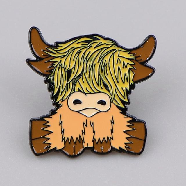 Broches de esmalte de vaca fofos para mulheres - Alfinetes de lapela e crachás de roupas, presente perfeito para amigos e amantes da moda