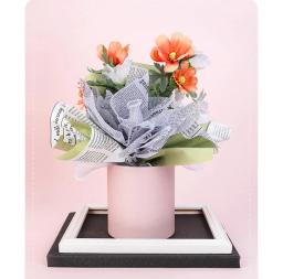 Caixa de presente redonda de veludo arranjada em rosas elegantes e preservadas, decoração do casamento, florista, flores frescas e reais - Image 2