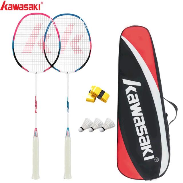 Kawasaki Raquete de Badminton KD-3 Fibra de Carbono 2 Unidades