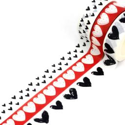 Conjunto de fitas Washi para Scrapbooking, fita adesiva, papelaria bonito, papel japonês, decoração dos namorados corações, novo, 1pc, 10m - Image 4