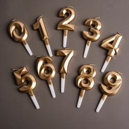 Decoração do bolo Vela com número 3D, Glitter Birthday Candles, Digital Candle, Topper para festa de casamento - Image 1