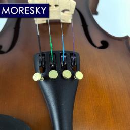 Moresky Natural Spruce madeira violino com caso, 1/2 Bege Side - Image 6