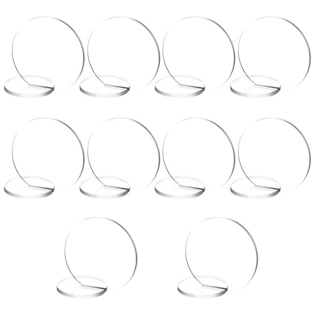 Cartões de Nome em Branco de Acrílico Claro para Casamentos e Eventos - Pacote com 10 Unidades para Sinalização em Mesas Redondas
