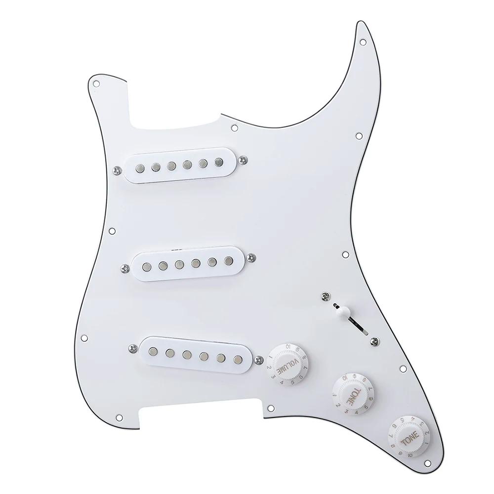 Top de guitarra elétrica com captadores, branco puro, triplo, material PVC, adequado para St Fd, acessórios de guitarra, 2 pcs - Image 1