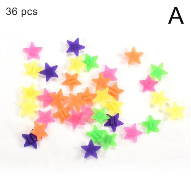 Conjunto de 36 Adesivos Coloridos para Bicicleta com Estrelas, Pentagramas e Corações Reflexivos