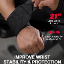 Pulseira para treinamento de ginástica, força extra, treino, levantamento de peso, cinta, atadura, fitness, 1 par - Image 5