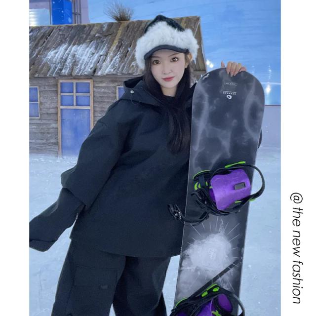 Conjunto Esqui Snowboard Feminino Impermeável Fleece Quente Inverno