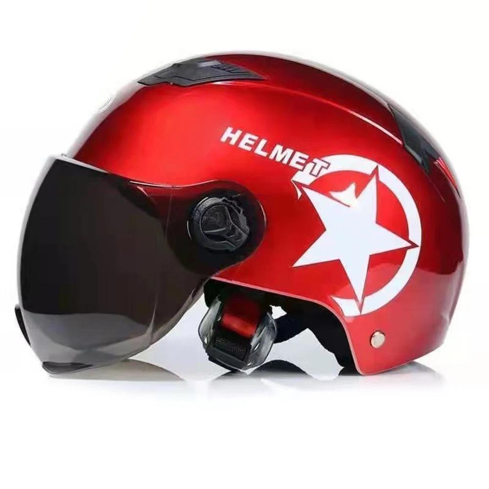 Capacete scooter elétrico capacete de proteção solar Moto Capacete Motor Modulável Casco De Seguridad Half Open Face Safety Half Face Do - Image 1