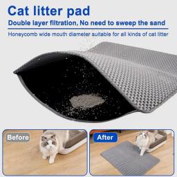 Impermeável dupla camada EVA Cat Litter Mat Tapete de estimação dobrável, almofadas de cama para gatos, suprimentos limpos - Image 2