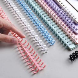 Anel de encadernação de plástico com anéis espirais de mola Anéis de folhas soltas, Binder Strip, DIY para papel A4, papelaria para notebook, 30 furos, 12mm, 22mm - Image 2