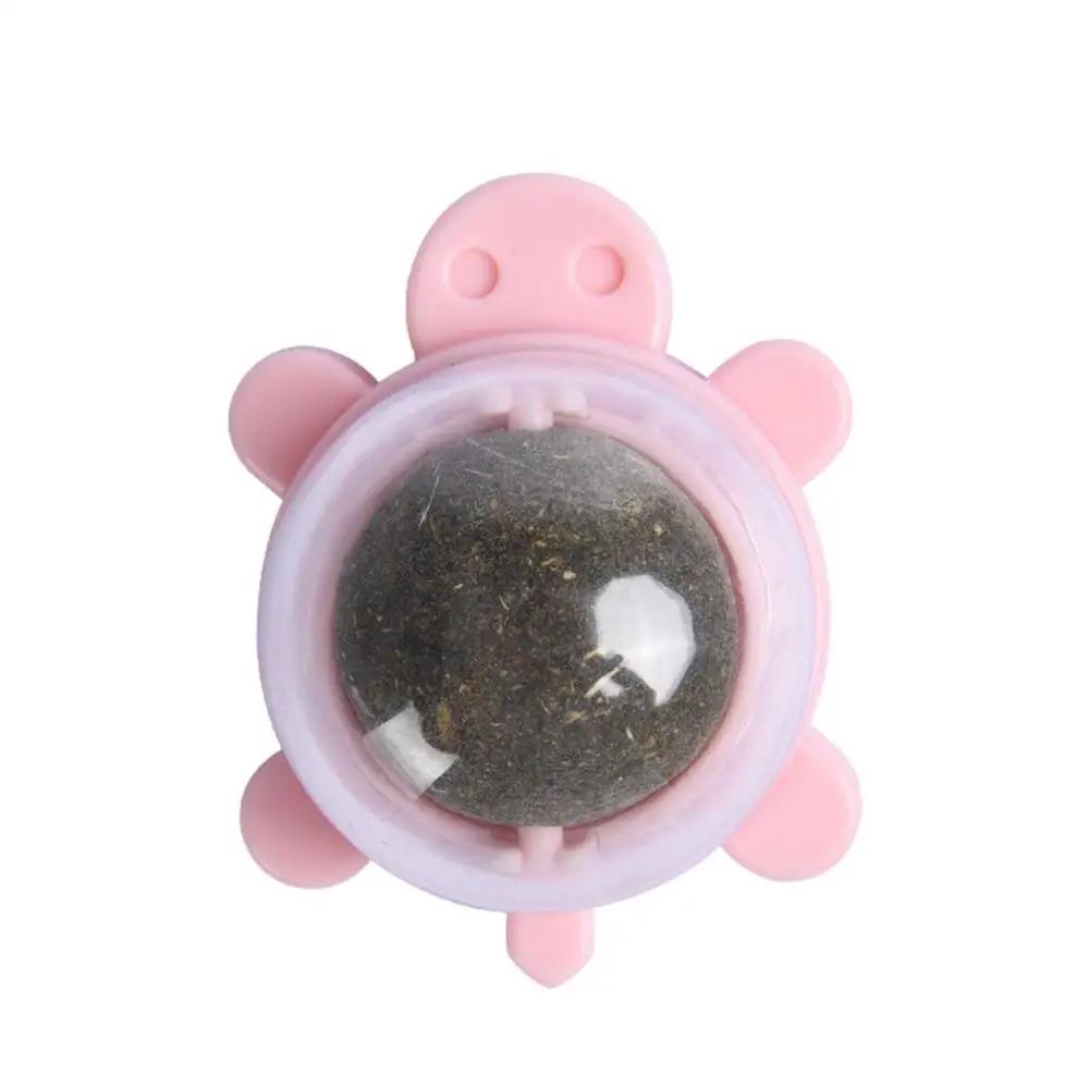 Catnip bola brinquedo de mordida de gato comestível brinquedo com capa para animais de estimação fornecimento de brinquedo de gato interno rotatable mastigar brinquedo lambendo para pés de mesa de gatinho - Image 1