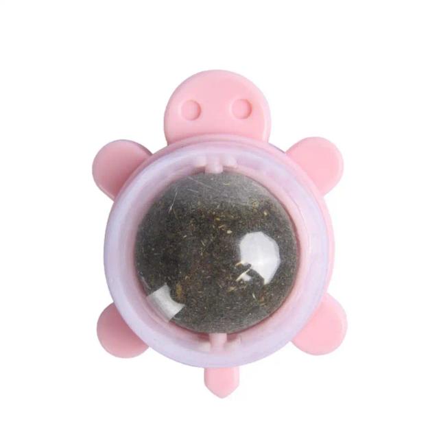 Brinquedo Rotativo para Gatos: Bola de Catnip Comestível com Capa para Mordida e Lambida, Ideal para Entretenimento Interno