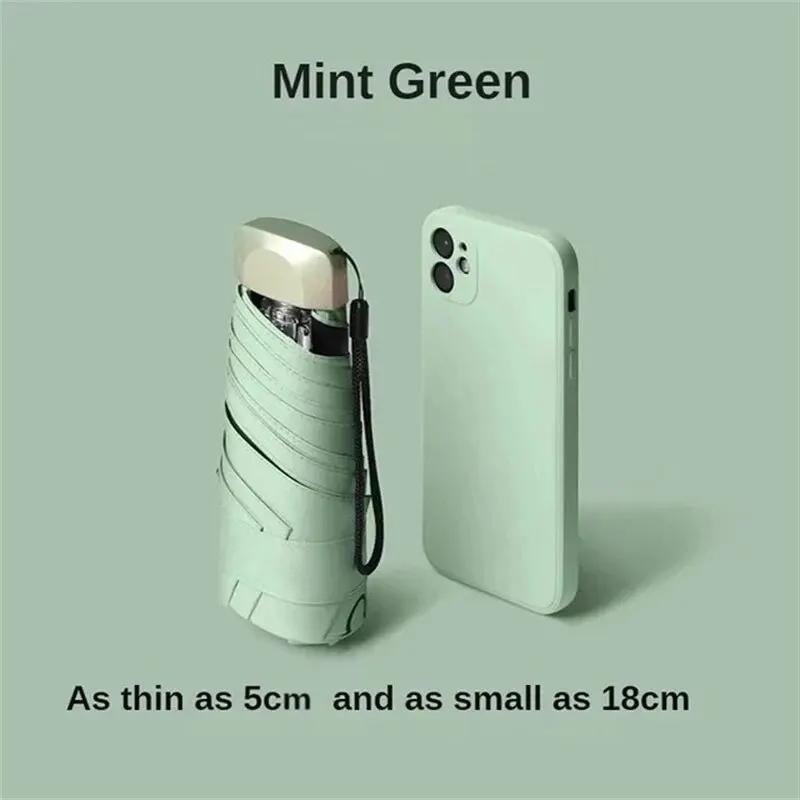 Mini Guarda-Sol Bolso Chuva Guarda-chuva Vinil Dobrável Proteção UV 55% OFF