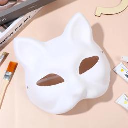 Máscaras De Papel Branco para Festa De Halloween, Máscara De Gato Em Branco, Decoração DIY, Pintura, Masquerade, Cosplay, 10Pcs - Image 4