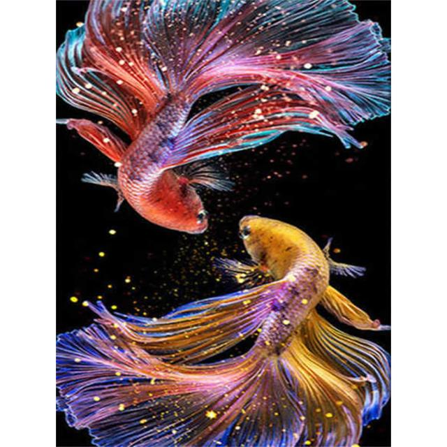 Peixe em Tela: Kit Completo de Ponto Cruz 11ct com Fios DMC para Artesanato, Pintura e Presentes Artesanais