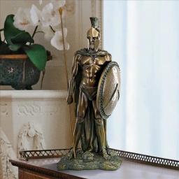 Bronze Armadura Romana Guerreiro Espartano Estátua, Medieval Resina, Artesanato Europeu Ornamentos, Vintage Lembranças Casa Estatueta - Image 1