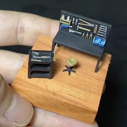 Mesa de Trabalho Miniatura Set Ferramentas Auto Repair Tool, Model Scene Acessórios, Tiro Ferramentas, Escala 1: 64 - Image 3