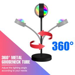 LED RGB Sunset Night Light, Luz do anel, Lâmpada de cor, USB Rainbow, Decoração de mesa, Iluminação doméstica - Image 3