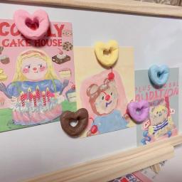 5 pçs macaron creme resina ímã conjunto bonito coração decoração quadro branco geladeira ímãs adesivos foto placa de exibição idéias artesanal presente - Image 4