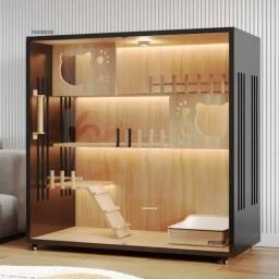 Nordic de madeira gato villa casa gaiolas para gatos à prova dwaterproof água ao ar livre grande gaiola para gatos casa moderna pet shop grande gatos gabinete produtos para animais de estimação d - Image 1