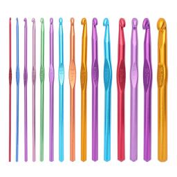 Alumínio Crochet Hooks Set, Agulhas De Tricô, Metal Gancho, DIY Fio Agulha, Weave Sweater, Acessórios De Costura Ferramenta, 2-12mm - Image 6