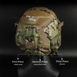 Capacete Airsoft RÁPIDO tático com fone de ouvido de comunicação embutido, capacete de assalto Fan W-Ronin, máscara destacável, lente de reposição - Image 5