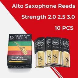 10 pçs eb alto sax juncos dureza de força 2 2.5 3 saxofone reed acessórios do instrumento alta qualidade para alunos iniciantes - Image 2