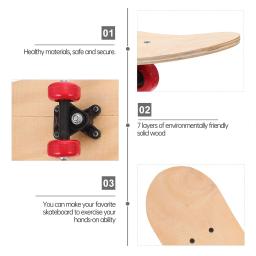 Crianças em branco skate durável diy graffiti skate crianças brinquedo esportivo truque skate rolo ao ar livre brinquedo seguro - Image 5