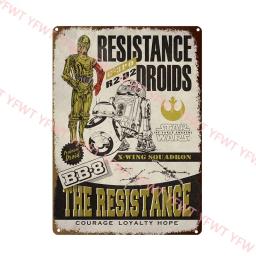 MINISO-Filme clássico Star Wars Metal Tin Sign, Personagens de quadrinhos Posters e impressões, Wall Art, Quadro para sala de estar, Decoração - Image 3