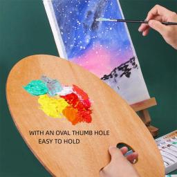 11.2 "X 7.9" Paleta De Tinta De Madeira Com Thumb Hole Wood Oil Paint Palette Artista Palete para Art Supply - Image 2
